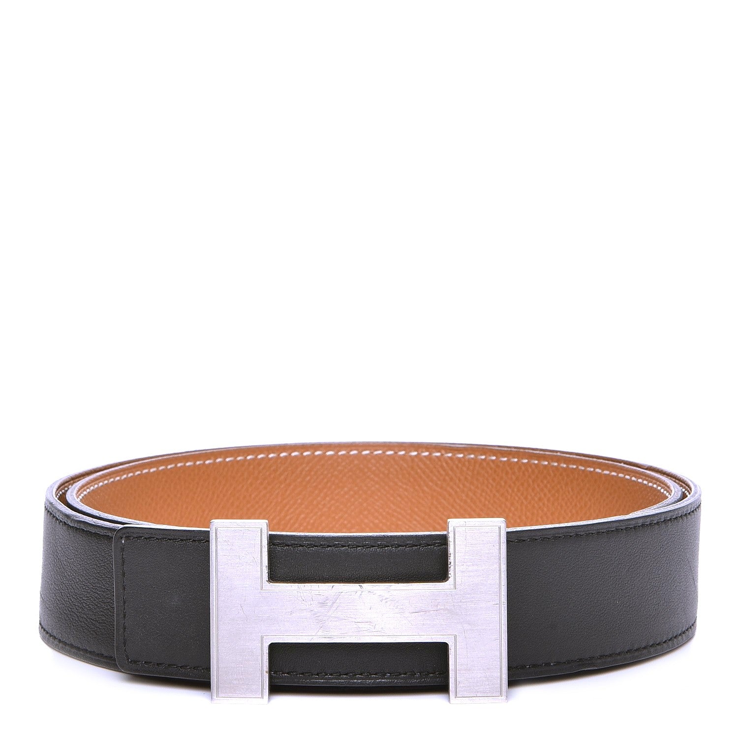Hermes Box Togo 32mm Quizz H Belt 90 Black Gold 1 of 7
