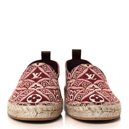Louis Vuitton Jacquard Since 1854 Starboard Espadrille Flats 37.5 Bordeaux 2 of 8