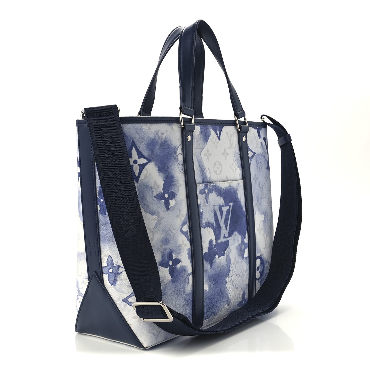 Monogram Watercolor Weekend Tote PM Blue