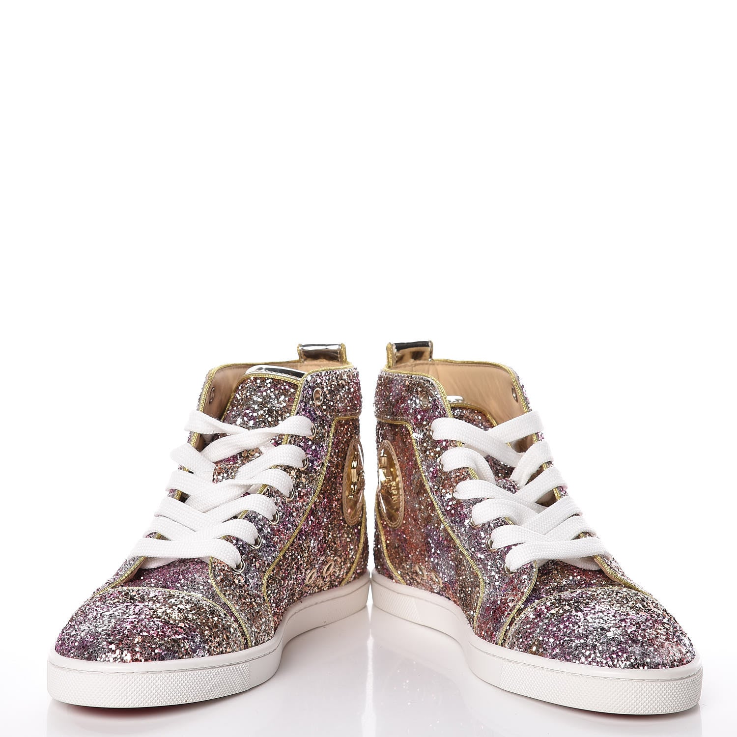 Christian Louboutin Glitter Womens Bip Bip Flat Sneakers 36.5 Rosette 5 of 11