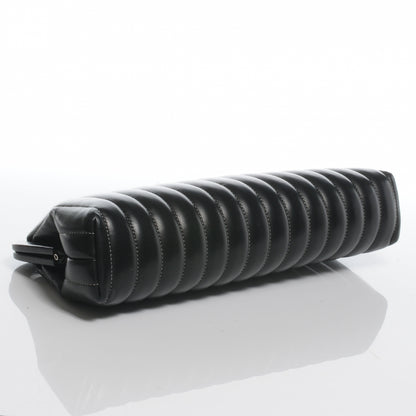 Chanel Lambskin Vertical Quilted Mademoiselle Clutch Black 4 of 7