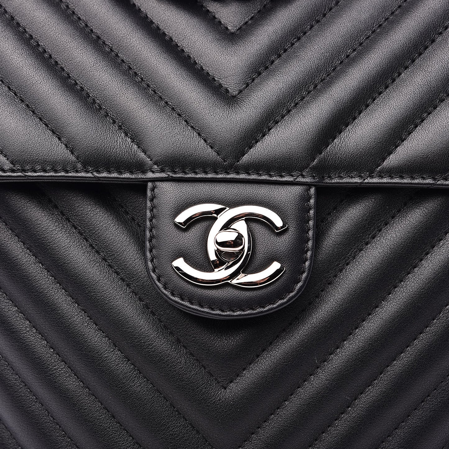 Calfskin Chevron Quilted Small Urban Spirit Backpack Black