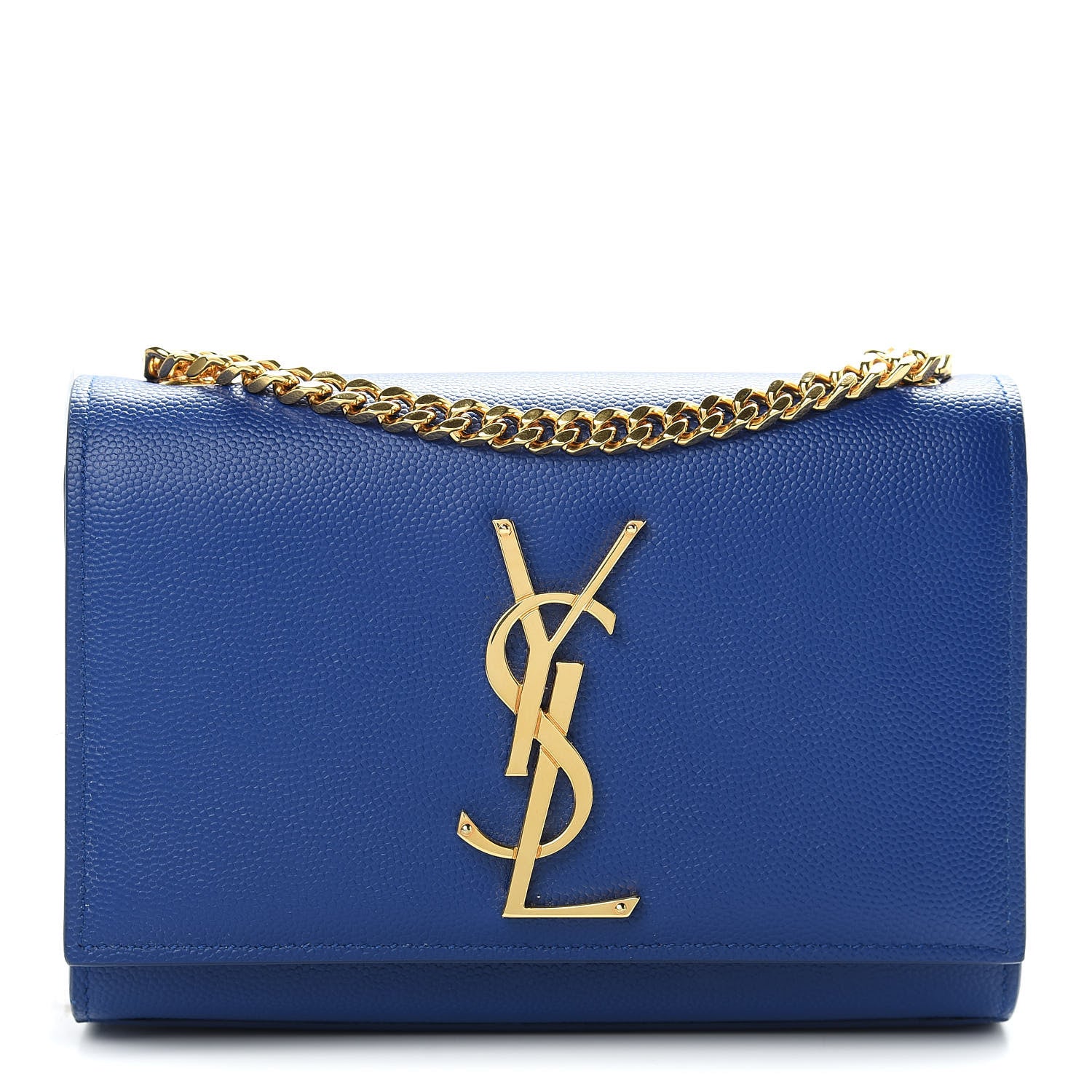 Saint Laurent Grain De Poudre Small Classic Monogram Kate Satchel Royal Blue 1 of 10
