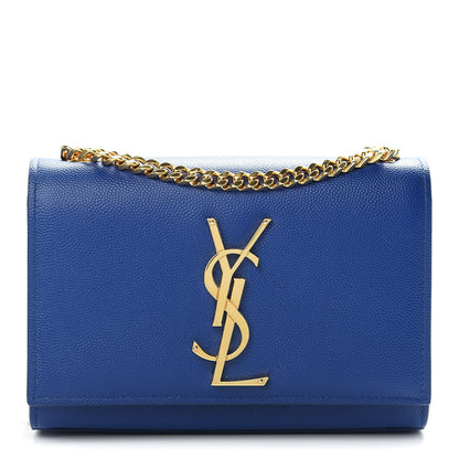 Saint Laurent Grain De Poudre Small Classic Monogram Kate Satchel Royal Blue 1 of 10