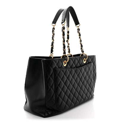 Chanel Caviar Quilted XL Grand Shopping Tote GST Black 3 of 10