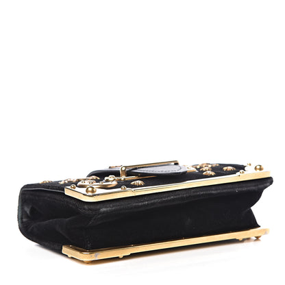 Prada Velvet Cahier Astrology Bag Black 4 of 13