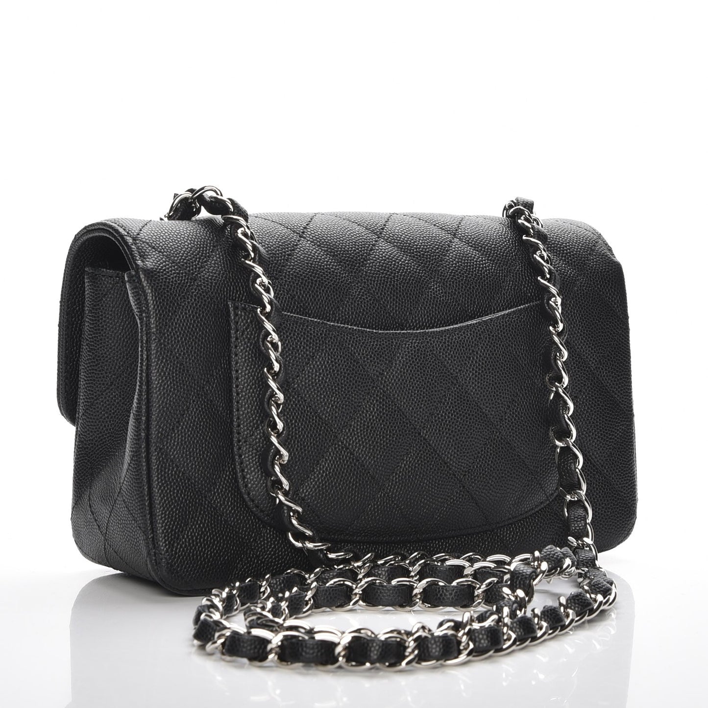 Caviar Quilted Mini Rectangular Flap Black