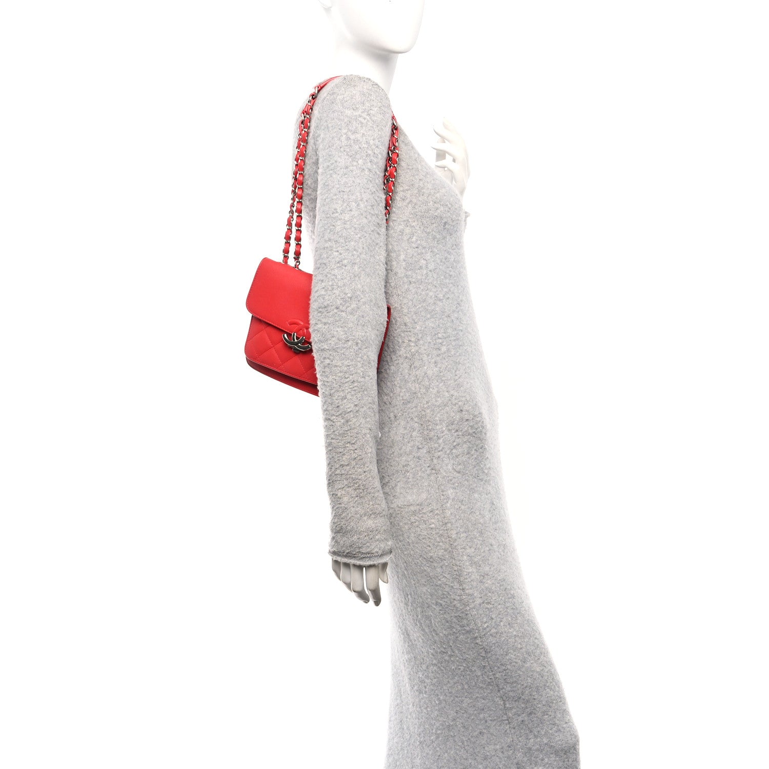 Chanel Goatskin Quilted Small CC Box Flap Red 2 of 12