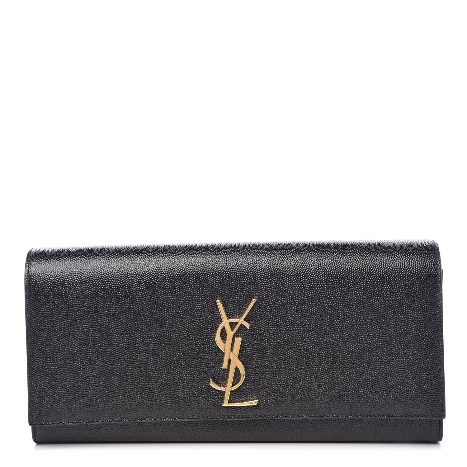 Saint Laurent Grain De Poudre Monogram Cassandre Clutch Black 1 of 9