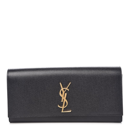 Saint Laurent Grain De Poudre Monogram Cassandre Clutch Black 1 of 9