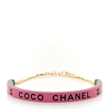 Chanel Resin Logo Choker Pink Black 1 of 7
