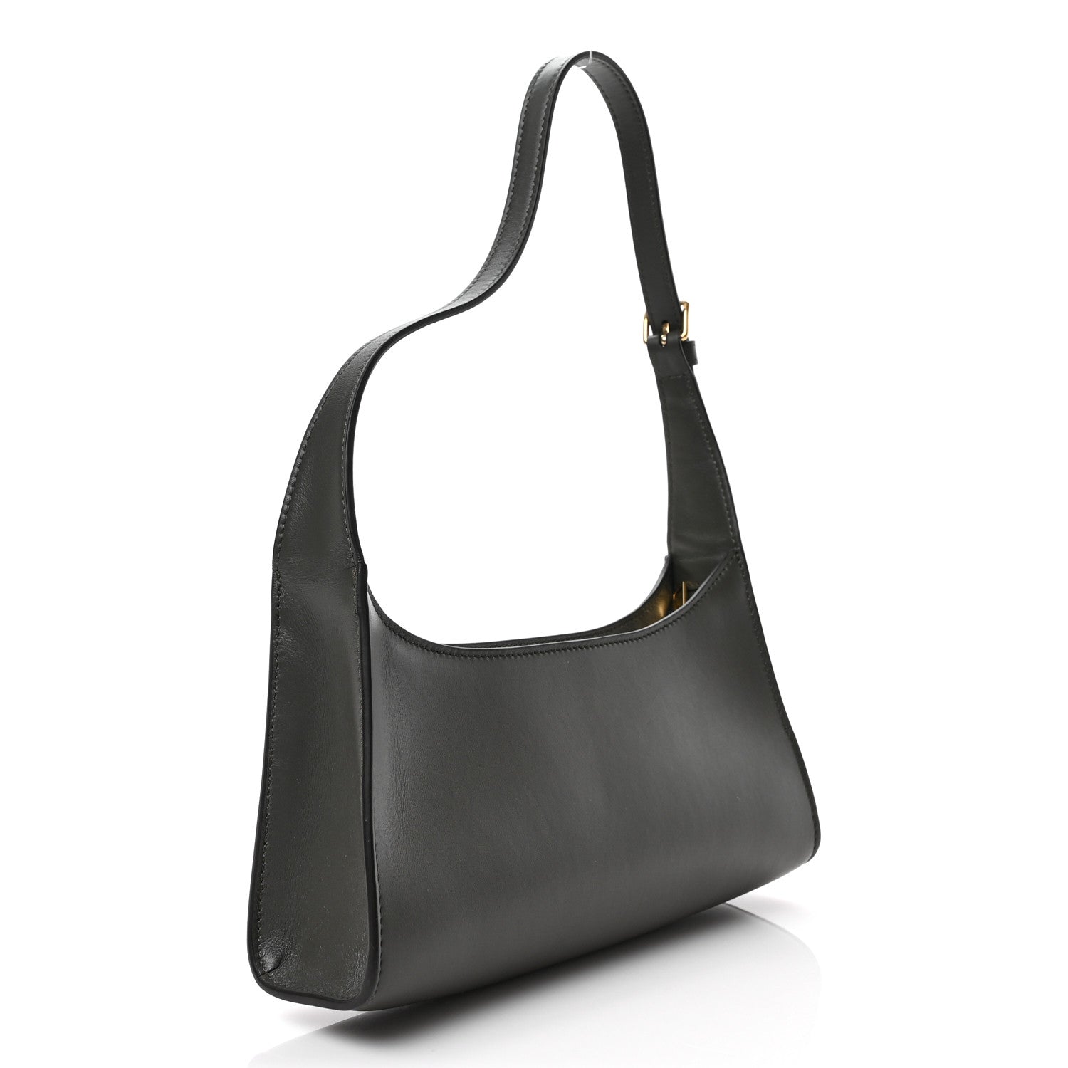 Celine Smooth Calfskin Cuir Triomphe Shoulder Bag Dark Army 3 of 8