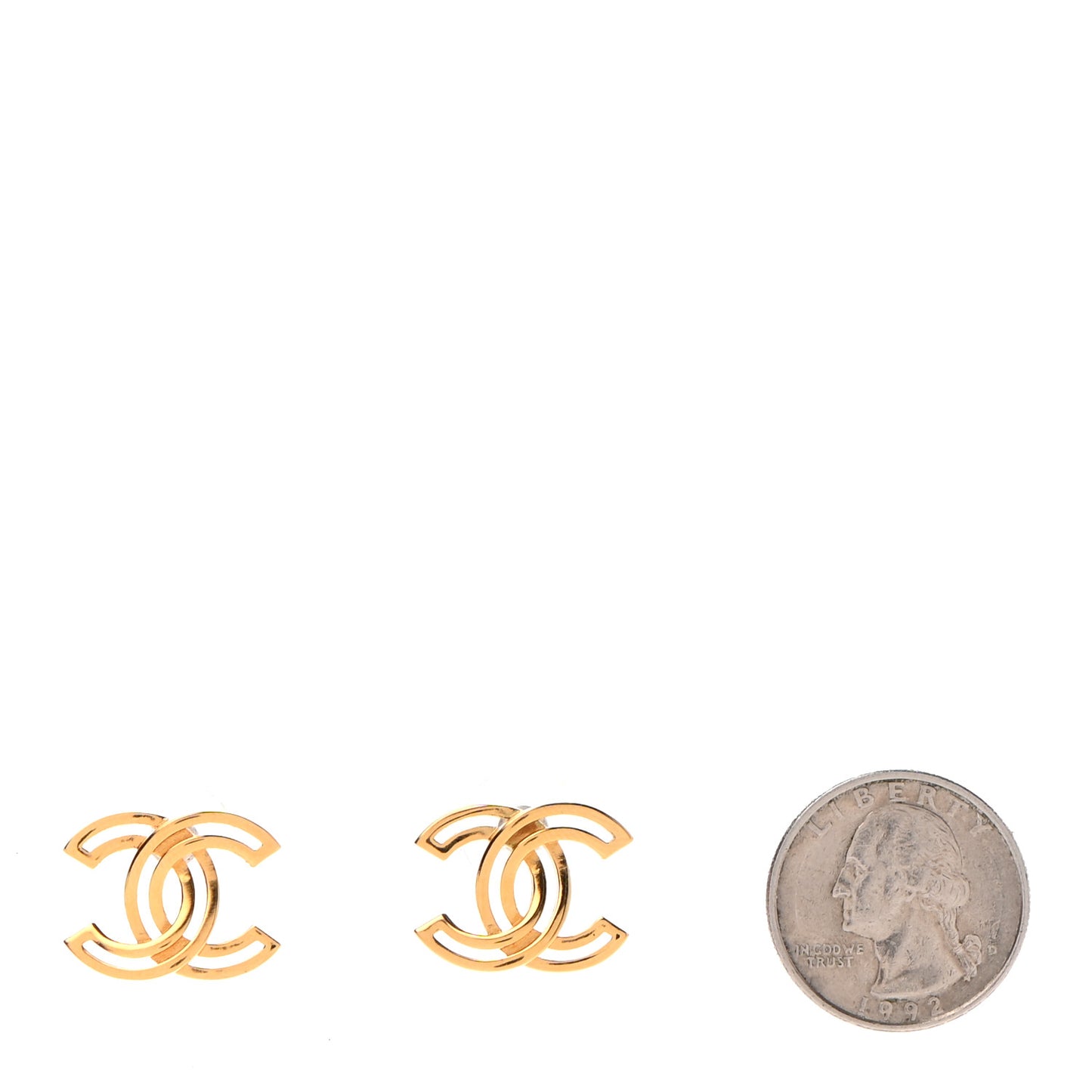 Metal Obazine CC Earrings Gold