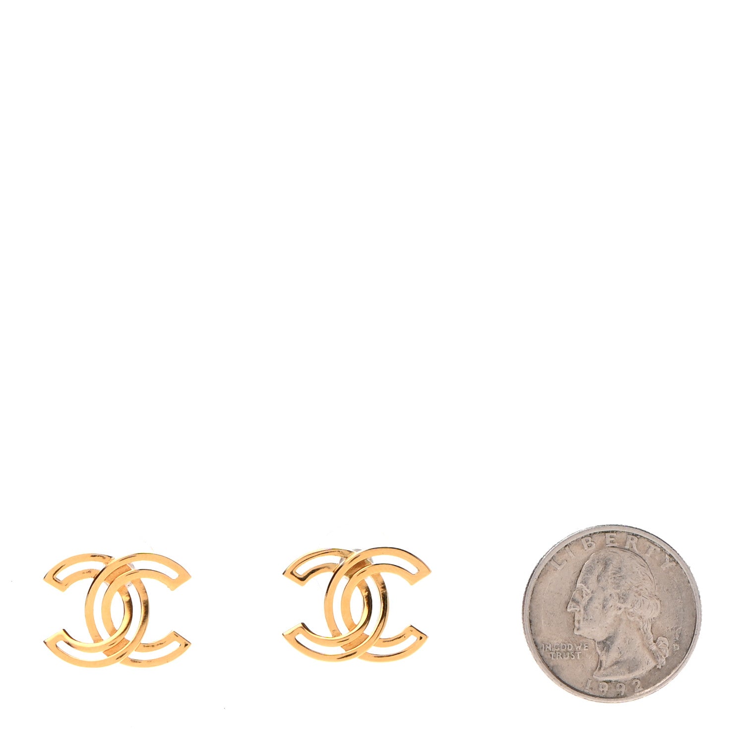 Chanel Metal Obazine CC Earrings Gold 2 of 4