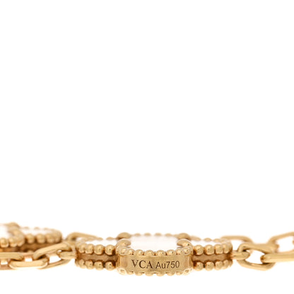 Van Cleef & Arpels 18K Yellow Gold Mother of Pearl 5 Motifs Vintage Alhambra Bracelet 3 of 4