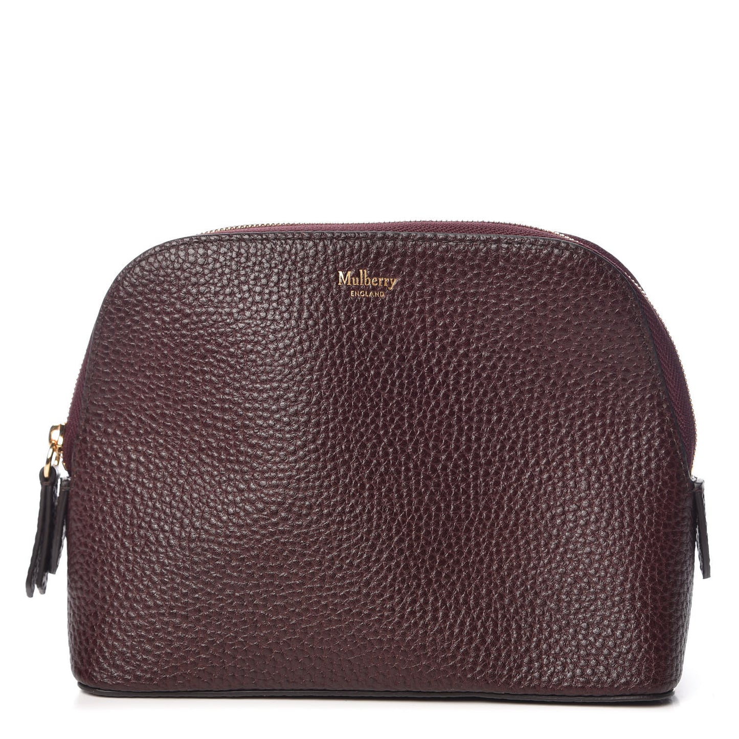 Natural Grain Leather Cosmetic Pouch Oxblood