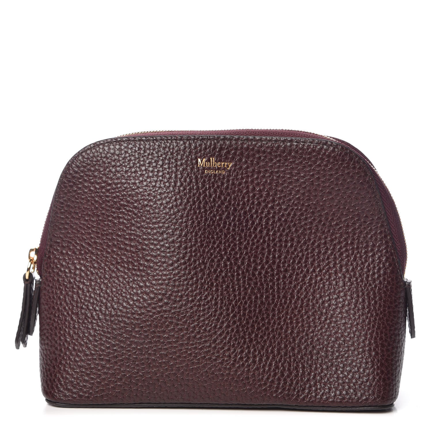 Mulberry Natural Grain Leather Cosmetic Pouch Oxblood 1 of 10