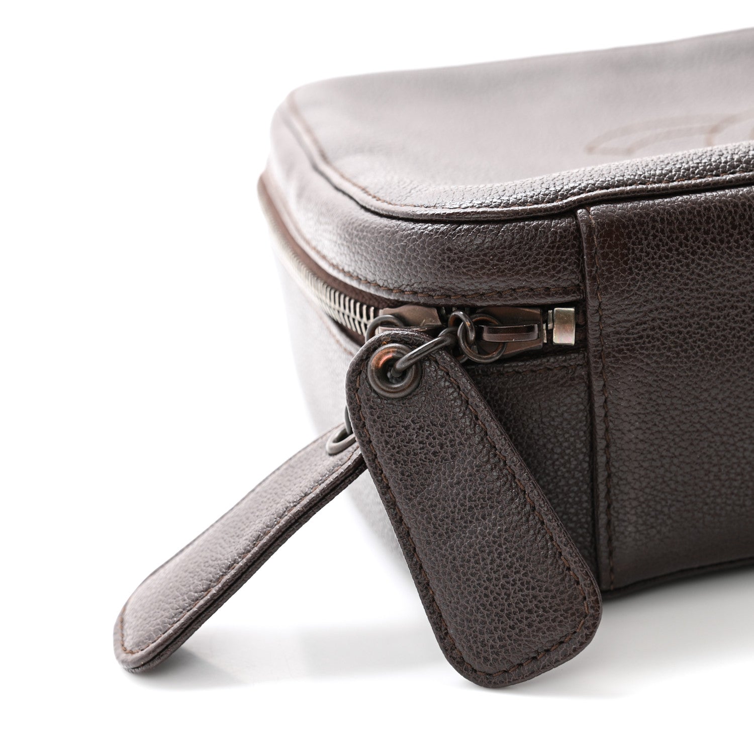 Chanel Grained Calfskin Timeless CC Vanity Case Dark Brown 12 of 12