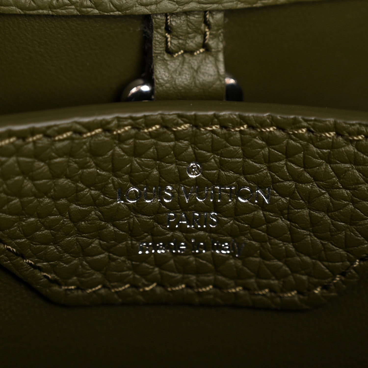 Louis Vuitton Taurillon Capucines BB Khaki 6 of 10