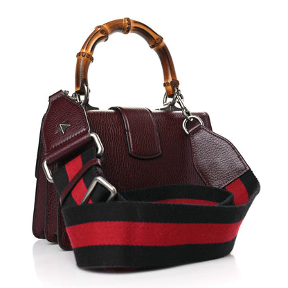 Gucci Dollar Calfskin Crystal Web Mini Dionysus Bamboo Top Handle Bag Vintage Bordeaux Black Diamond 3 of 9