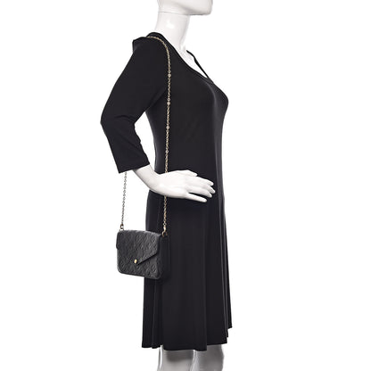 Louis Vuitton Empreinte Pochette Felicie Chain Wallet Black 2 of 13