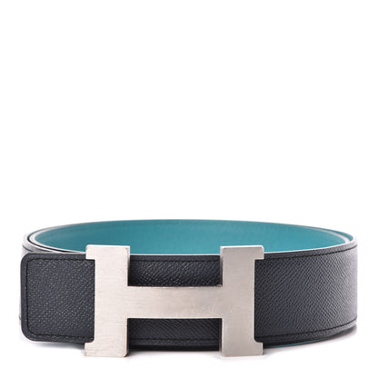 Hermes Epsom 42mm Constance H Belt 100 Bleu Paon Bleu Obscur 1 of 13