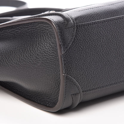 Celine Drummed Calfskin Nano Luggage Black 8 of 9