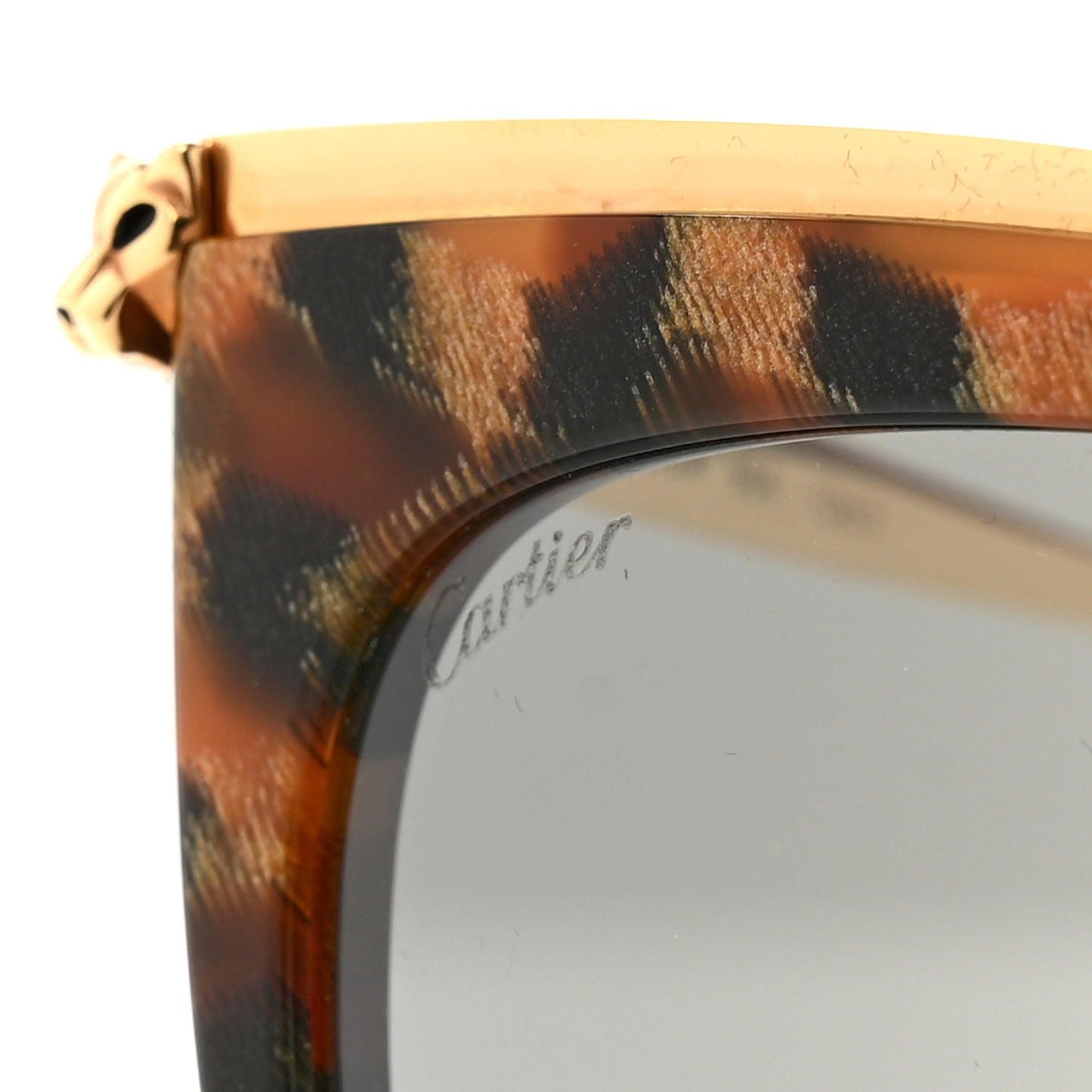 Acetate Metal Panthere Cartier Sunglasses CT0030SA Tortoise