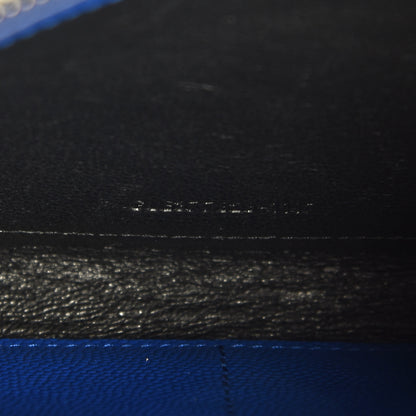 Saint Laurent Grain De Poudre Matelasse Chevron Monogram Chain Wallet Blue Majorelle 6 of 9