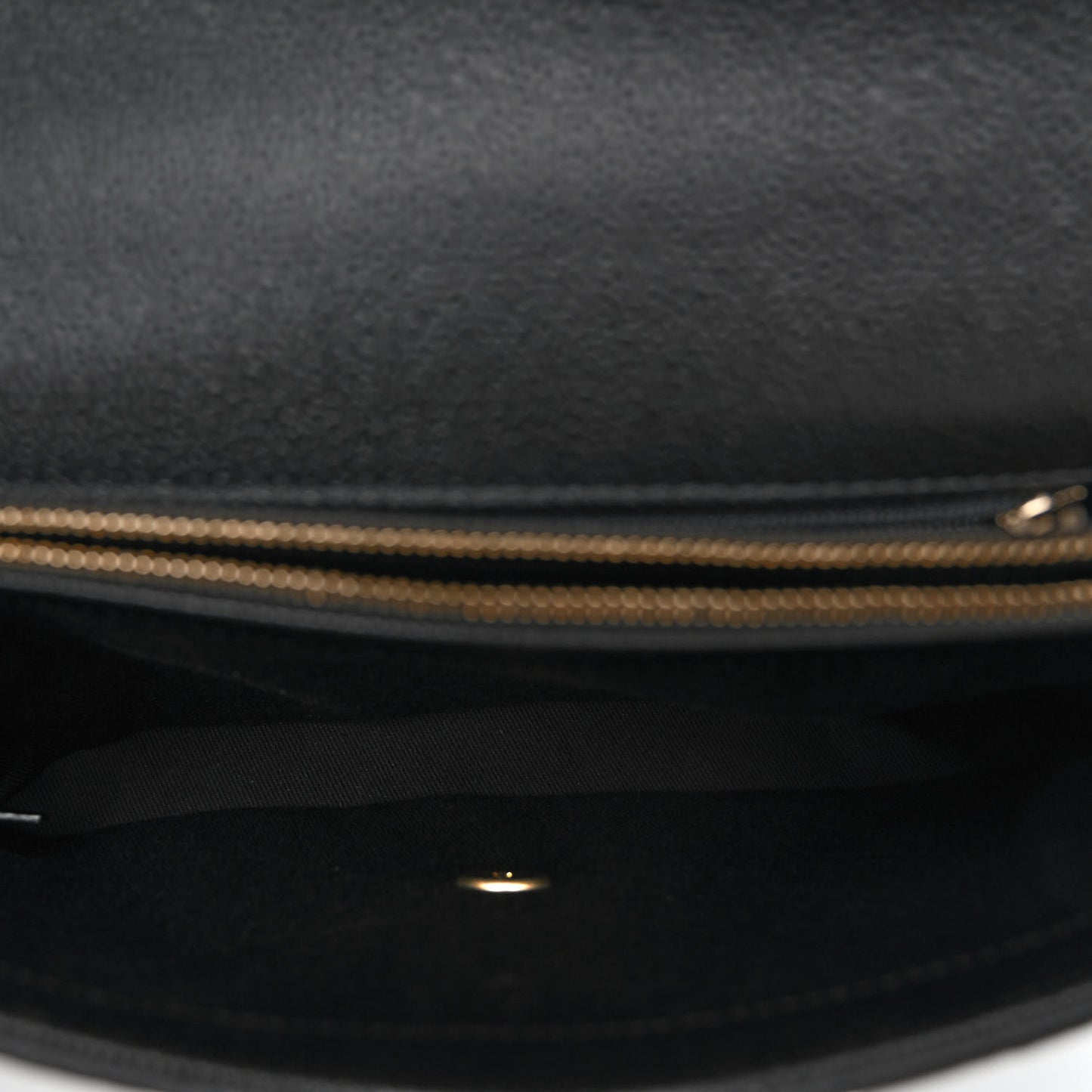 Grained Calfskin Small Stitched Flap Black