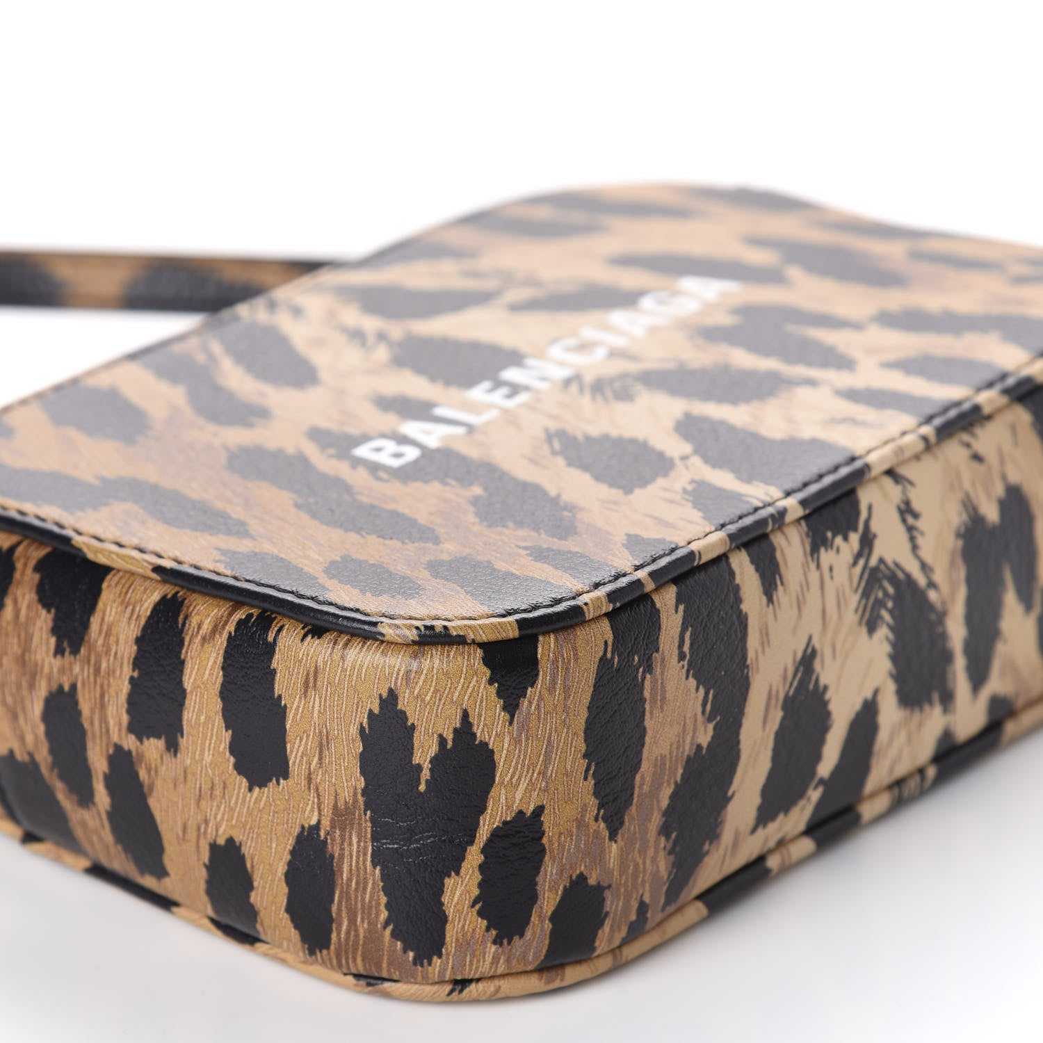 Balenciaga Calfskin Printed Leopard XS Everyday Camera Bag Beige White 6 of 10