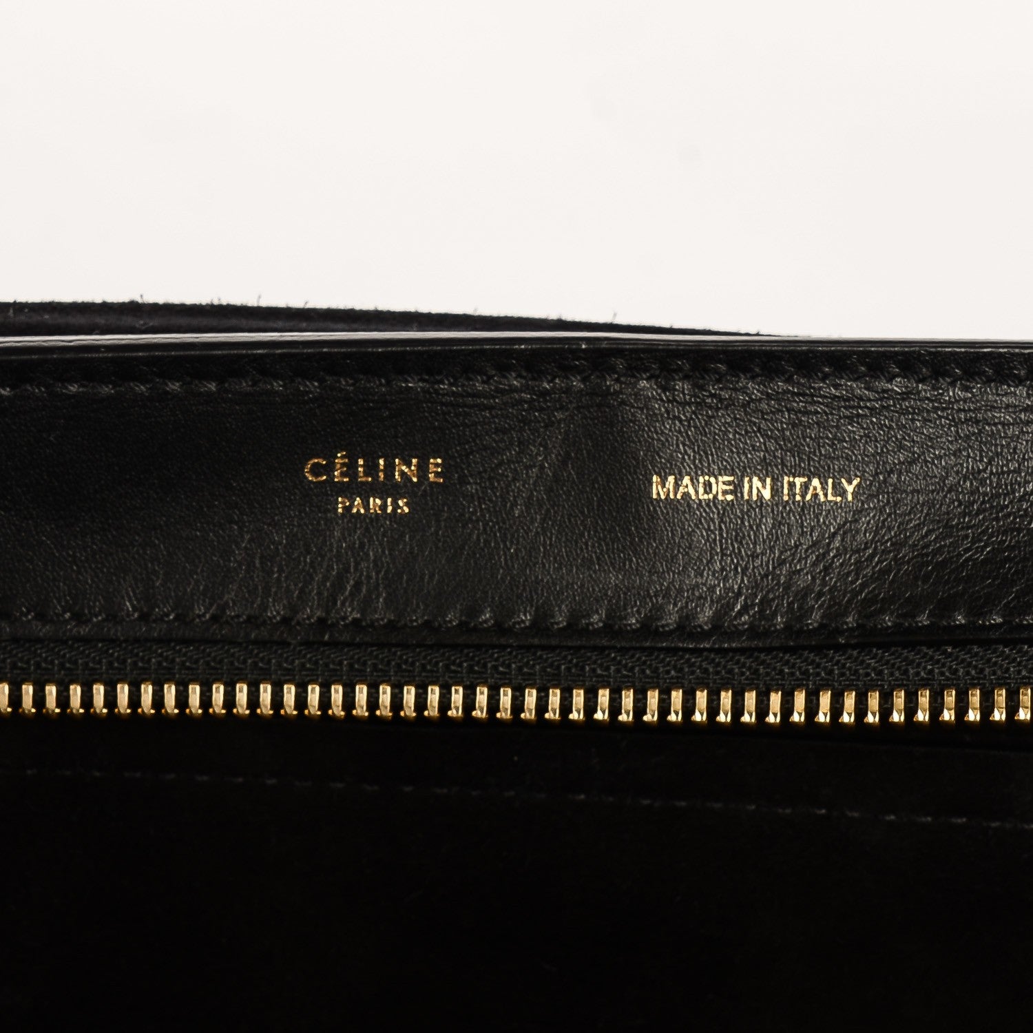 Celine Smooth Calfskin Suede Large Bi-Color Trapeze Black 6 of 8