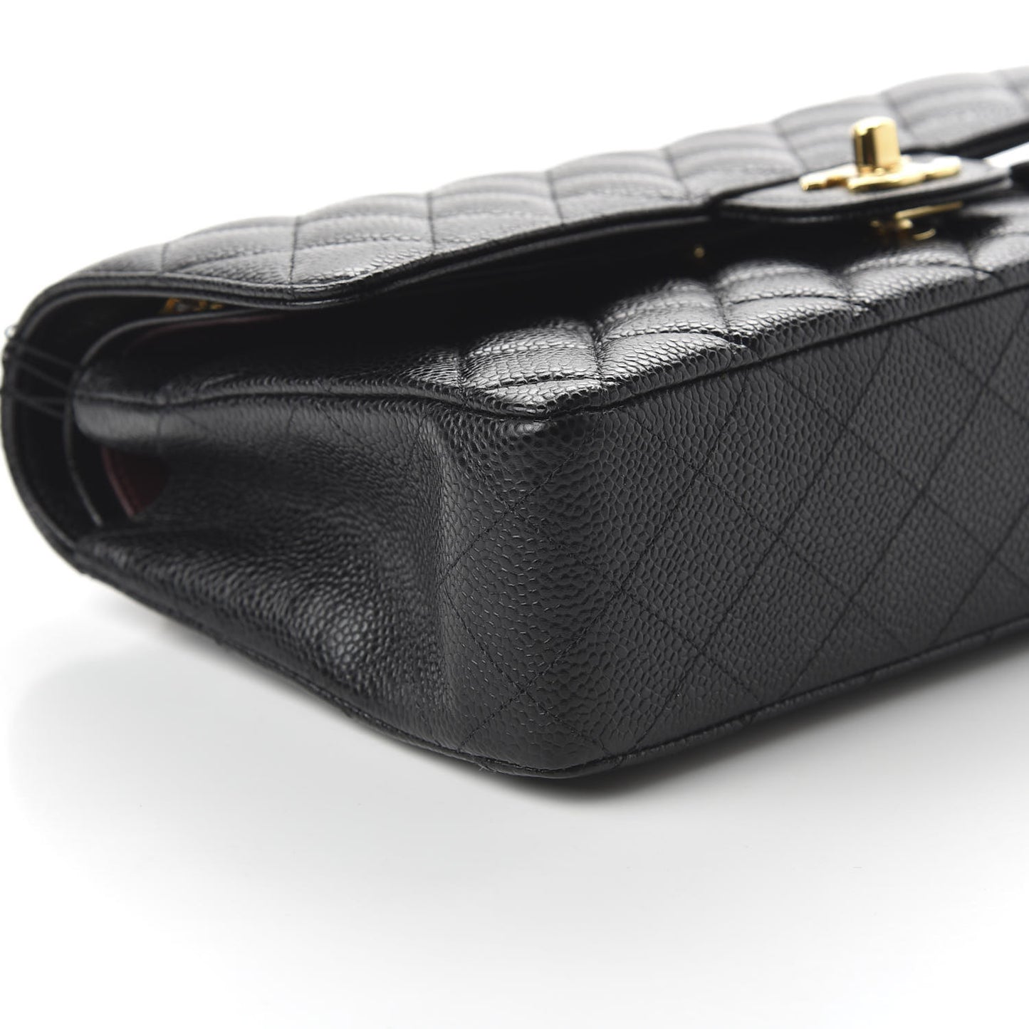 Caviar Quilted Medium Double Flap Black
