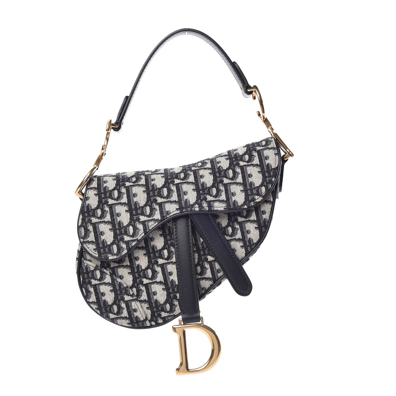 Christian Dior Oblique Mini Saddle Bag Blue 1 of 7