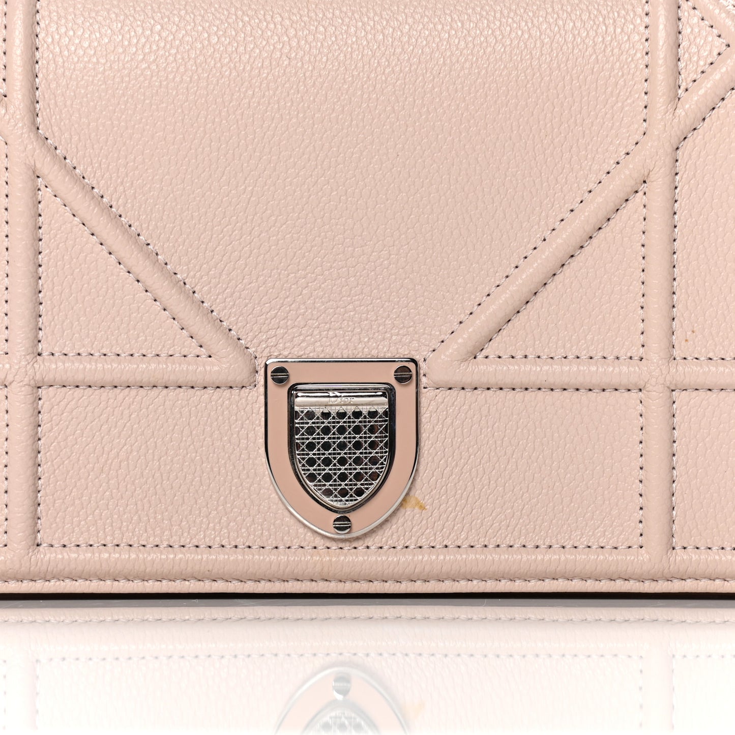 Grained Calfskin Diorama Wallet on Chain Pouch Rose Poudre