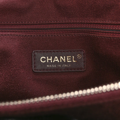 Chanel Snakeskin Glazed Calfskin Quilted Urban Mix Tote Black 7 of 16