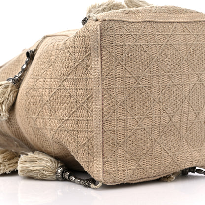 Christian Dior Canvas Embroidered D-Bubble Bucket Bag Beige 8 of 9