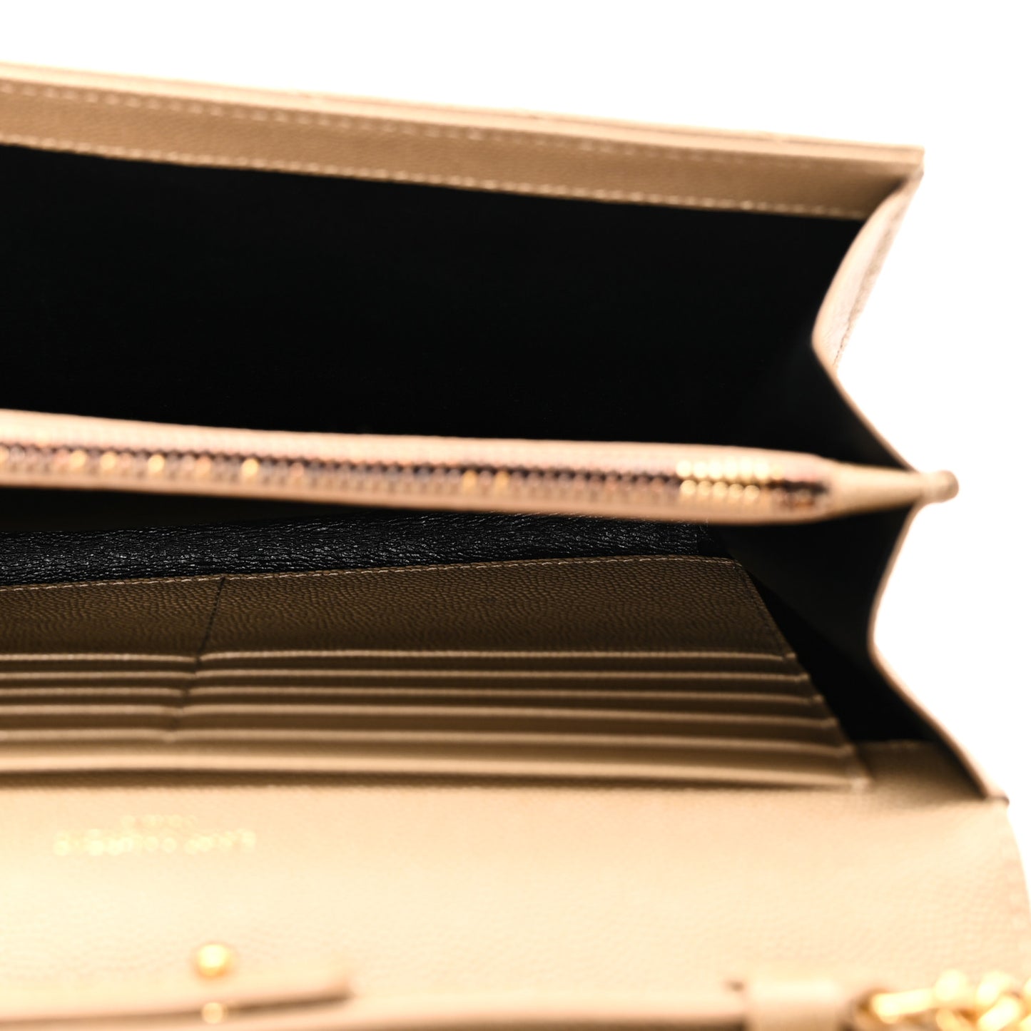 Grain De Poudre Matelasse Chevron Monogram Chain Wallet Dark Latte
