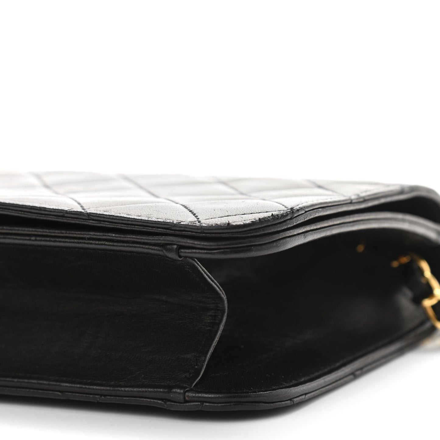 Lambskin Quilted Small Single Flap Black