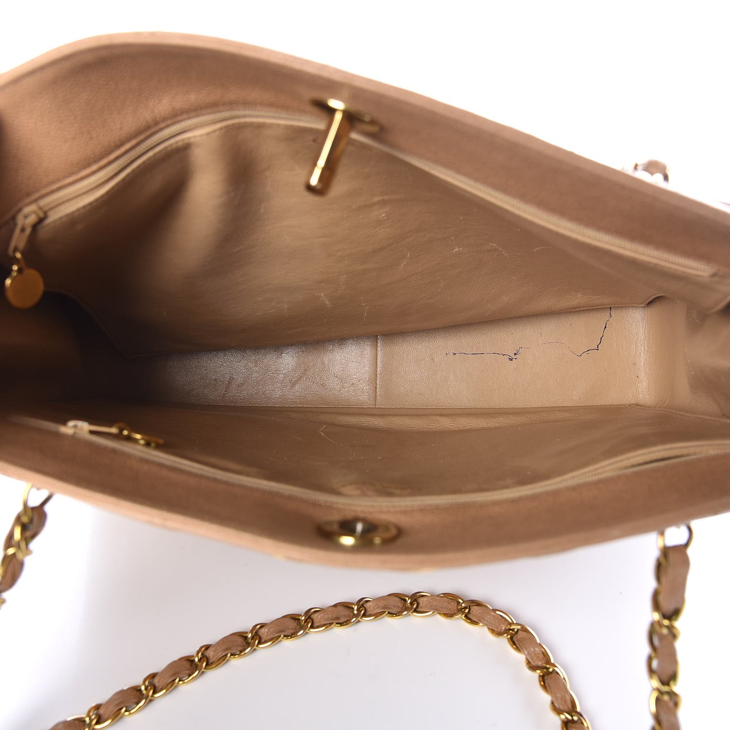 Caviar Quilted Tote Beige