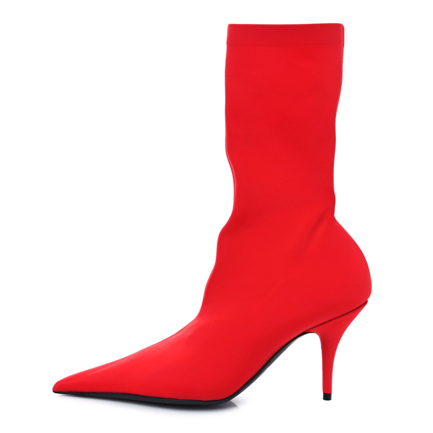 Matte Spandex Extreme Pointed Toe Knife 80mm Ankle Boots 36.5 Red