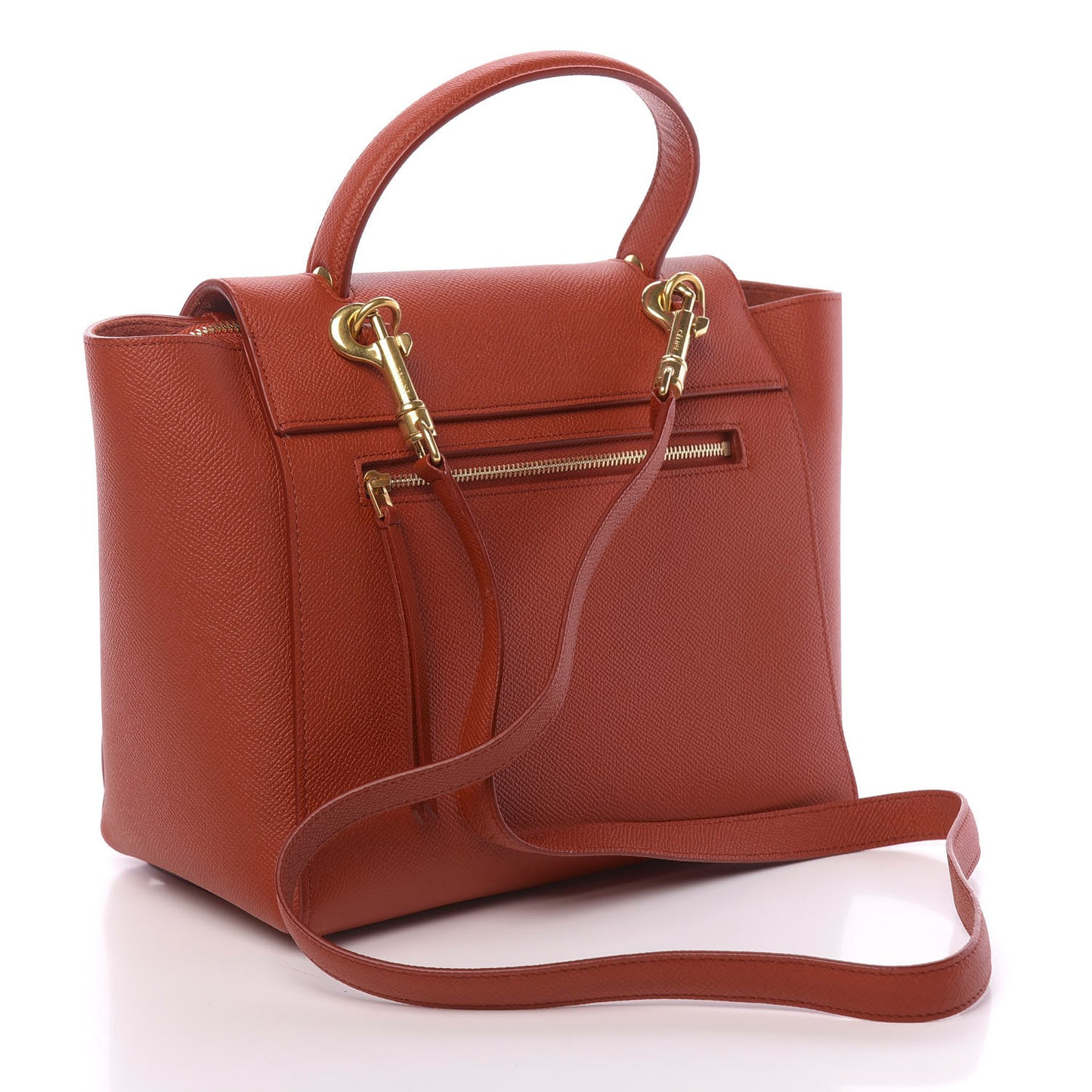 Grained Calfskin Micro Belt Bag Fox Red