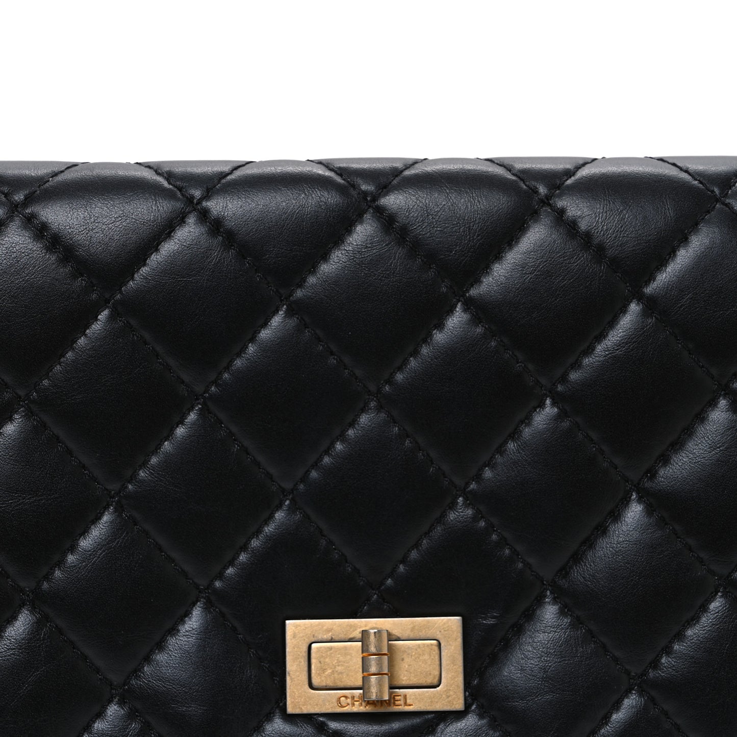 Aged Calfskin Quilted Reissue 2.55 Clutch Black