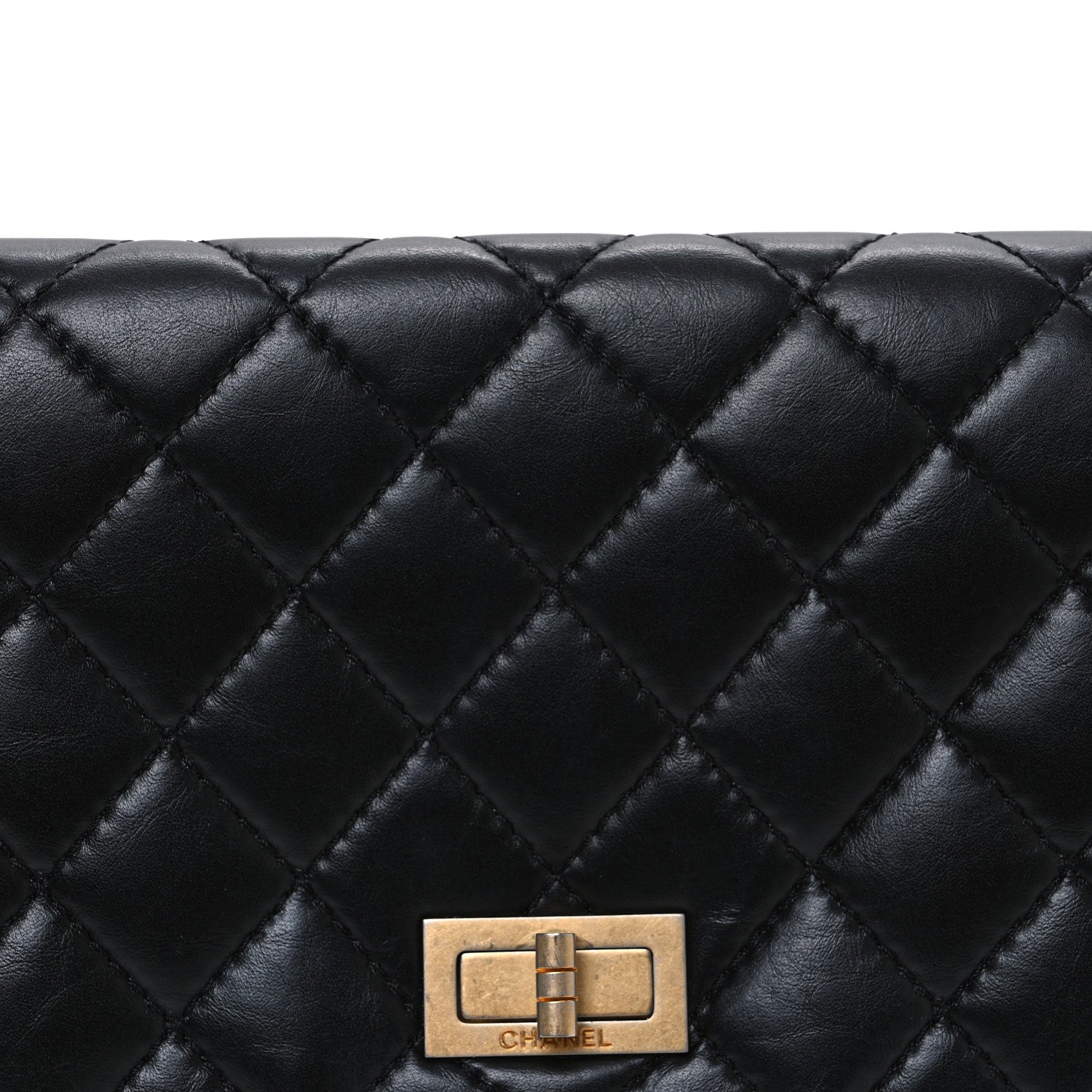 Chanel Aged Calfskin Quilted Reissue 2.55 Clutch Black 8 of 11