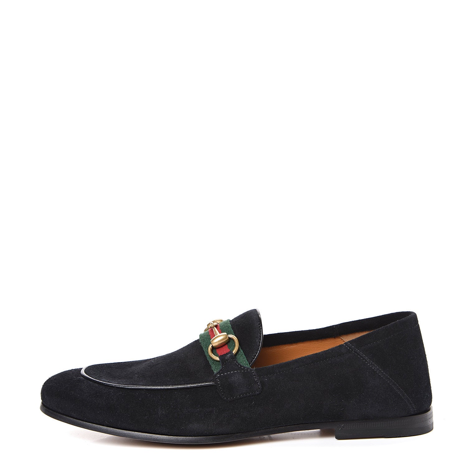 Gucci Suede Web Mens Horsebit Loafers 7 Navy 1 of 9