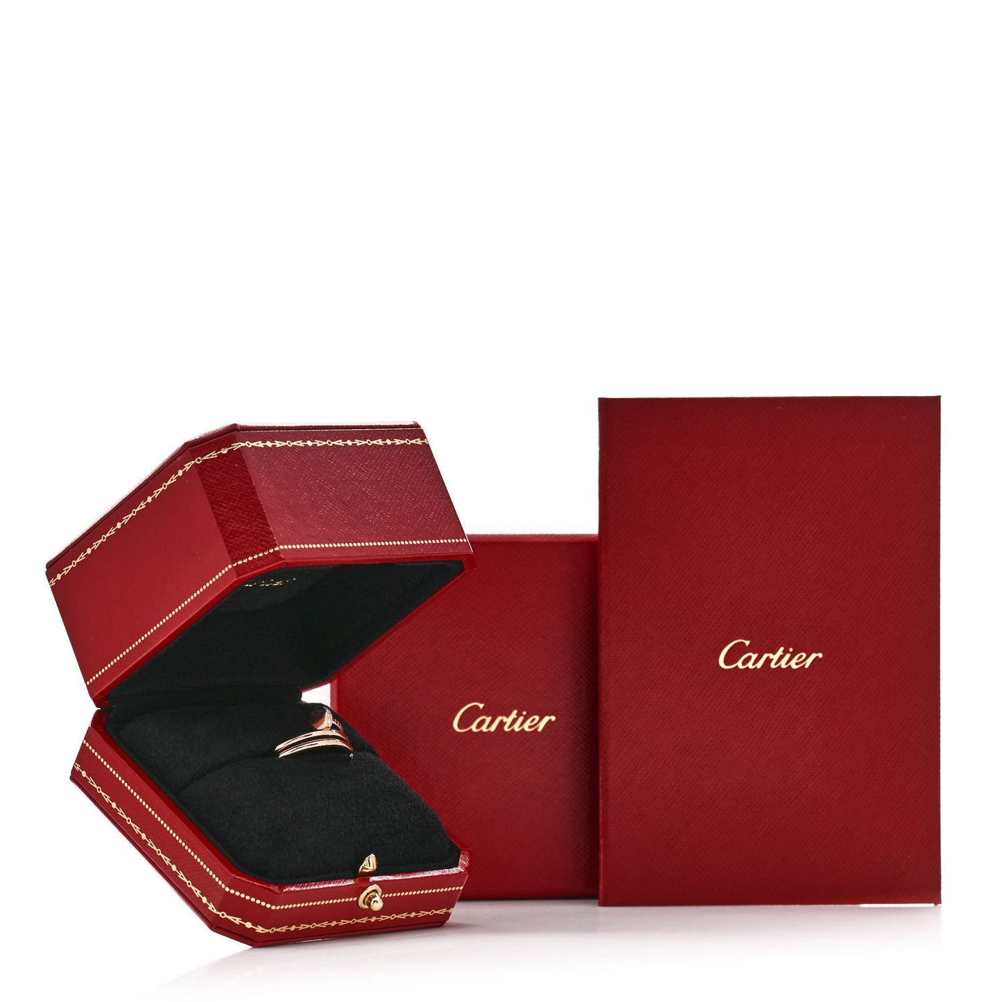 18K Pink Gold Diamond Double Juste Un Clou Ring 59 8.75