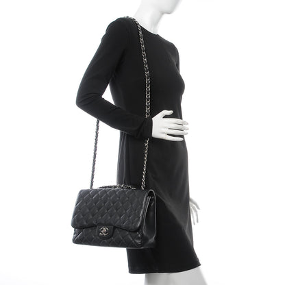 Chanel Caviar Quilted Jumbo Single Flap Black 3 of 8