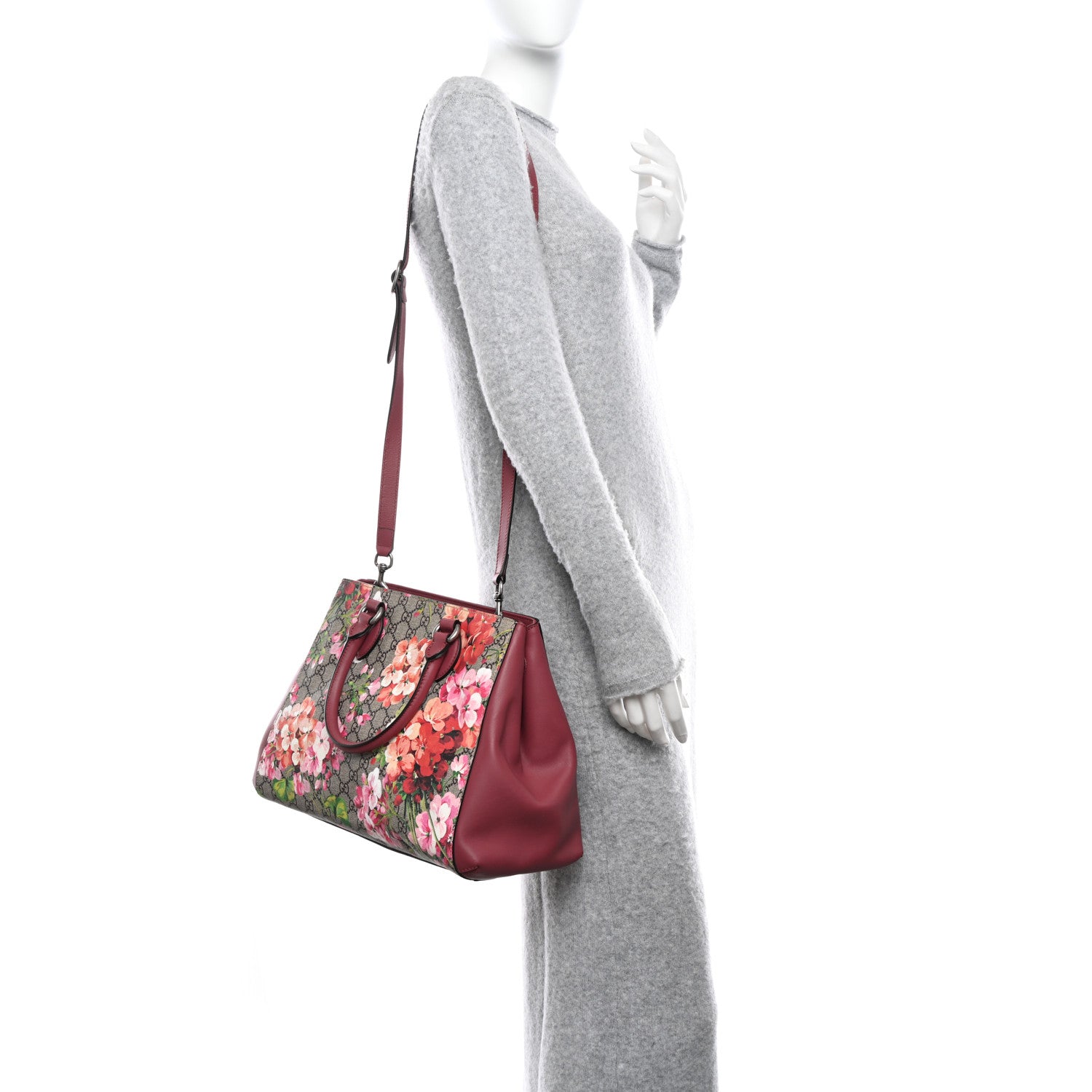 Gucci Soft GG Supreme Monogram Blooms Top Handle Bag Beige Multicolor Dry Rose 2 of 10