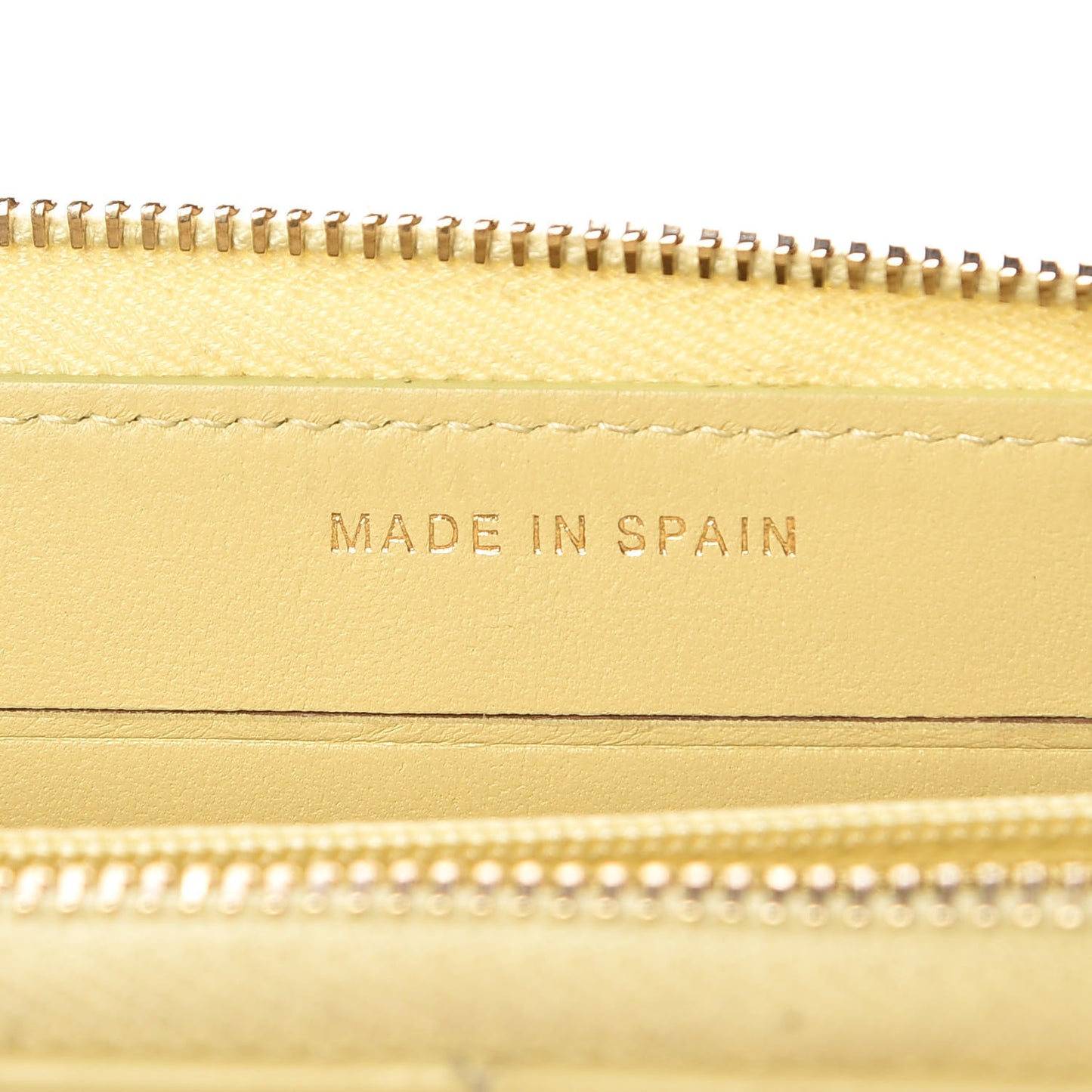 Lambskin Quilted Small Zip Around Wallet Yellow