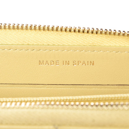 Chanel Lambskin Quilted Small Zip Around Wallet Yellow 7 of 13